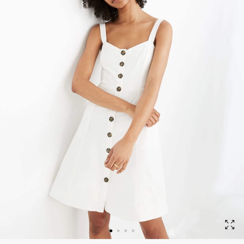 Madewell White Button-Front Sundress
